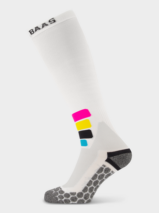 Tech Ski Socks Compress Merino Pro | White