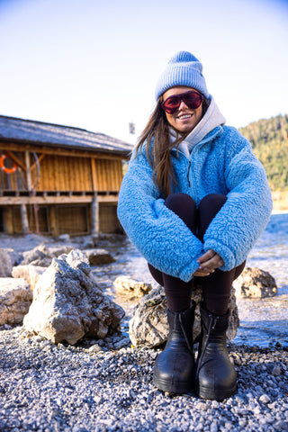 Four Seasons Fluffy Jacket Women | Ice Blue