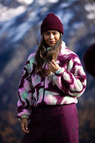 Four Seasons Fluffy Jacket AOP Women | Pink Multi