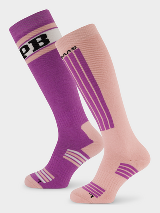 Ski Socks 2-pack | Swedish Pink