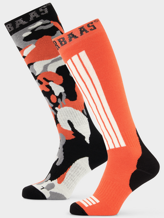 Camo Ski Socks 2-pack | Orange Multi