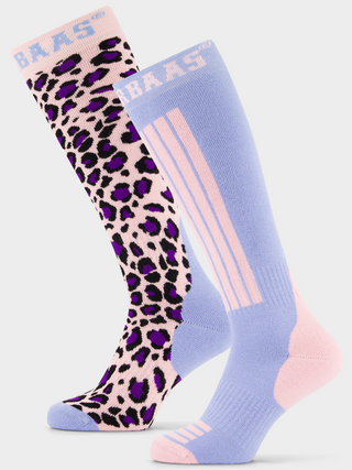 Panther Ski Socks 2-pack | Pink Multi