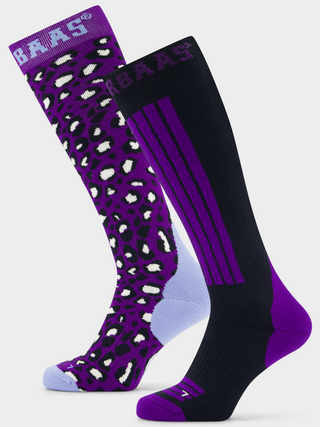 Panther Ski Socks 2-pack | Purple Multi