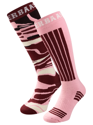 Ski Socks 2-pack | Bordeaux Multi