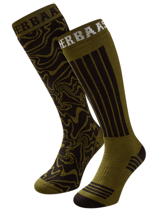 Ski Socks 2-pack | Olive Multi