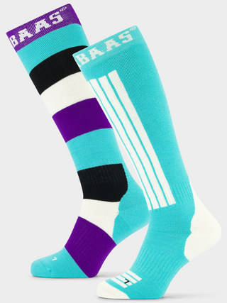 Striped Ski Socks 2-pack | Mint