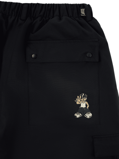 Ruime achterzak met 2 drukknopen