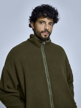 Four Seasons Sherpa-Jacke Herren | Olivgrün