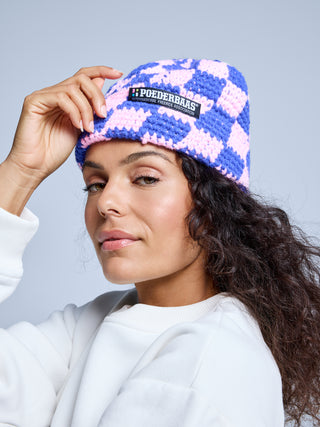 Checkerboard Beanie | Powder Rose