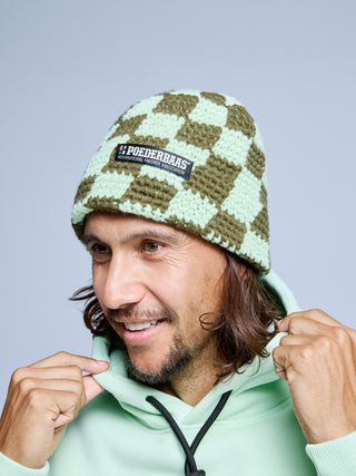 Checkerboard Beanie | Olive Green
