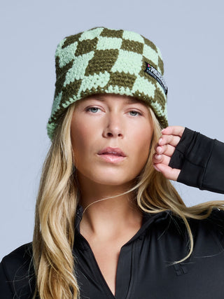 Checkerboard Beanie | Olive Green