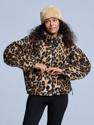 Four Seasons Fluffy Jacket AOP Women | Brown Multi