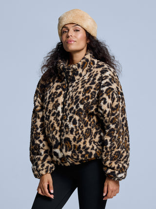 Four Seasons Fluffy Jacket AOP Women | Brown Multi