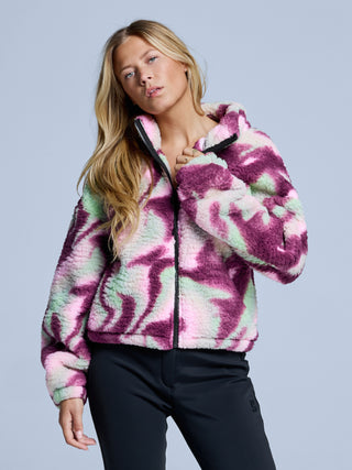 Four Seasons Fluffy Jacket AOP Women | Pink Multi