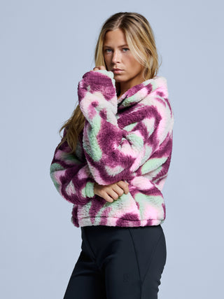 Four Seasons Fluffy Jacket AOP Women | Pink Multi