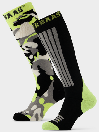 Camo Ski Socks 2-pack | Black Multi